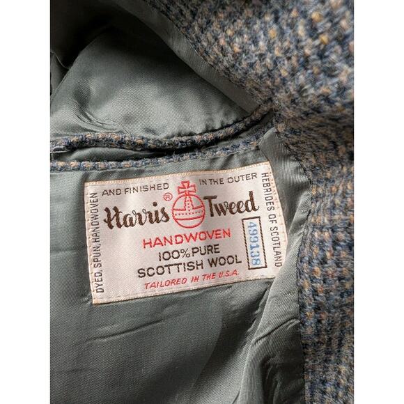 Blair Mens Harris Tweed Handwoven Pure Scottish Wool Blazer Sz M Sport Coat Gray - Picture 8 of 9